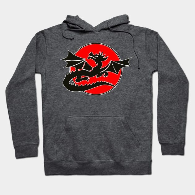 Black Dragon Red Sun Hoodie by CANJ72